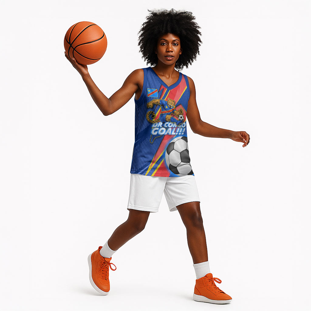 Personalized DR Congo Football Leopard GOAL Basketball Jersey Congolese Football Champion - Dynamic Halftone Soccer Style