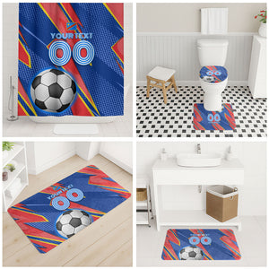 Personalized DR Congo Football Leopard GOAL Bathroom Set Congolese Football Champion - Dynamic Halftone Soccer Style