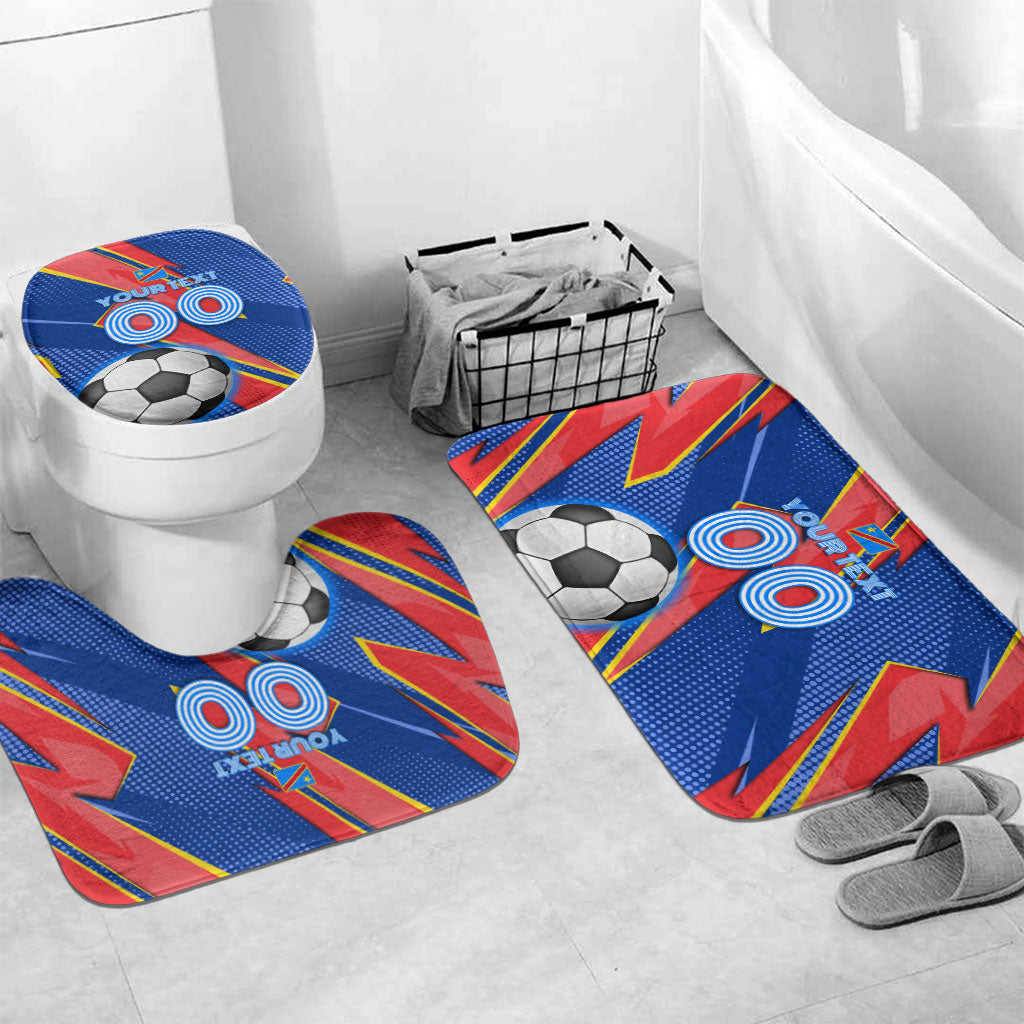 Personalized DR Congo Football Leopard GOAL Bathroom Set Congolese Football Champion - Dynamic Halftone Soccer Style
