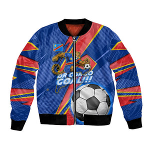 Personalized DR Congo Football Leopard GOAL Bomber Jacket Congolese Football Champion - Dynamic Halftone Soccer Style