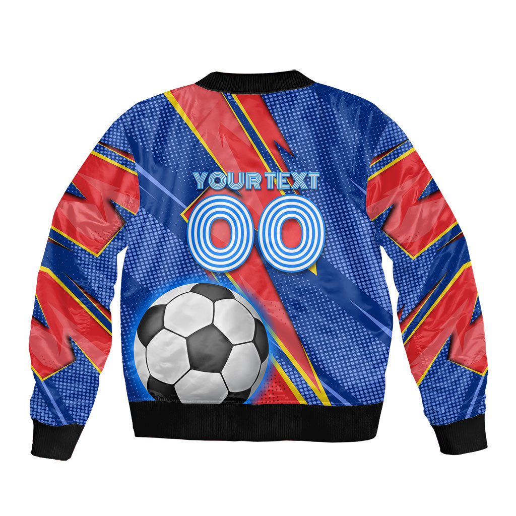 Personalized DR Congo Football Leopard GOAL Bomber Jacket Congolese Football Champion - Dynamic Halftone Soccer Style