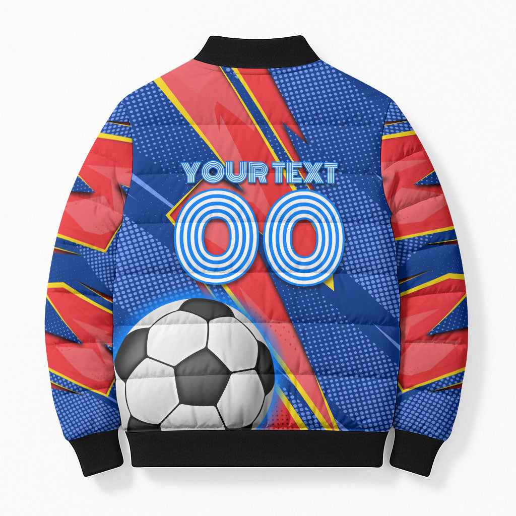Personalized DR Congo Football Leopard GOAL Bomber Puffer Jacket Congolese Football Champion - Dynamic Halftone Soccer Style