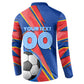 Personalized DR Congo Football Leopard GOAL Button Sweatshirt Congolese Football Champion - Dynamic Halftone Soccer Style
