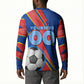 Personalized DR Congo Football Leopard GOAL Button Sweatshirt Congolese Football Champion - Dynamic Halftone Soccer Style