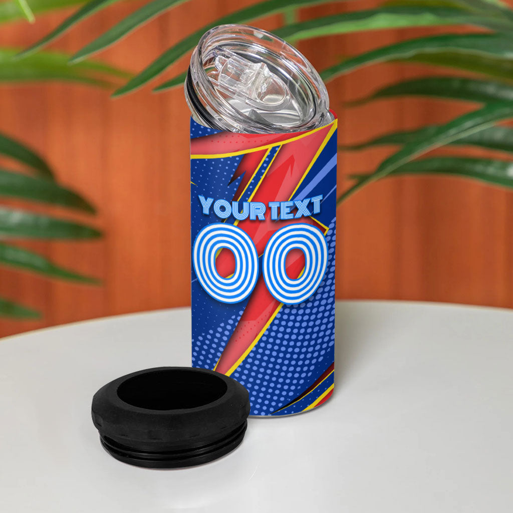 Personalized DR Congo Football Leopard GOAL 4 in 1 Can Cooler Tumbler Congolese Football Champion - Dynamic Halftone Soccer Style