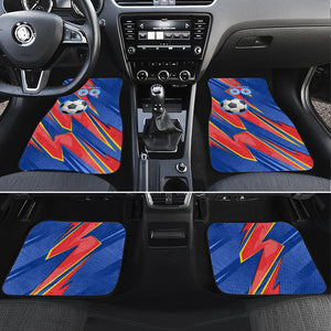 Personalized DR Congo Football Leopard GOAL Car Mats Congolese Football Champion - Dynamic Halftone Soccer Style