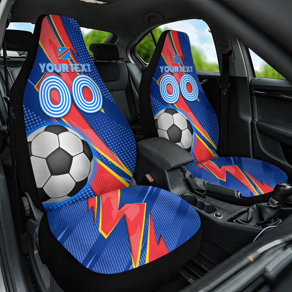 Personalized DR Congo Football Leopard GOAL Car Seat Cover Congolese Football Champion - Dynamic Halftone Soccer Style