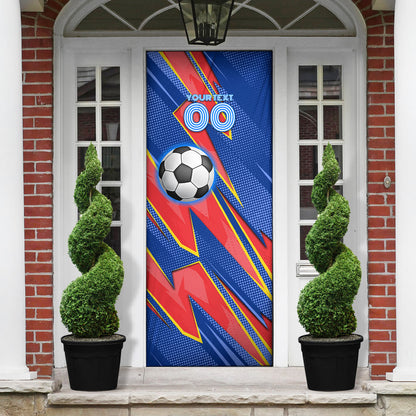 Personalized DR Congo Football Leopard GOAL Door Cover Congolese Football Champion - Dynamic Halftone Soccer Style
