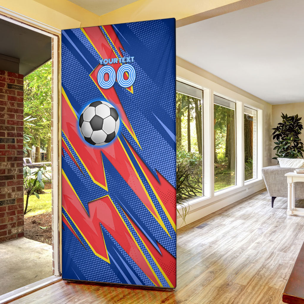 Personalized DR Congo Football Leopard GOAL Door Cover Congolese Football Champion - Dynamic Halftone Soccer Style