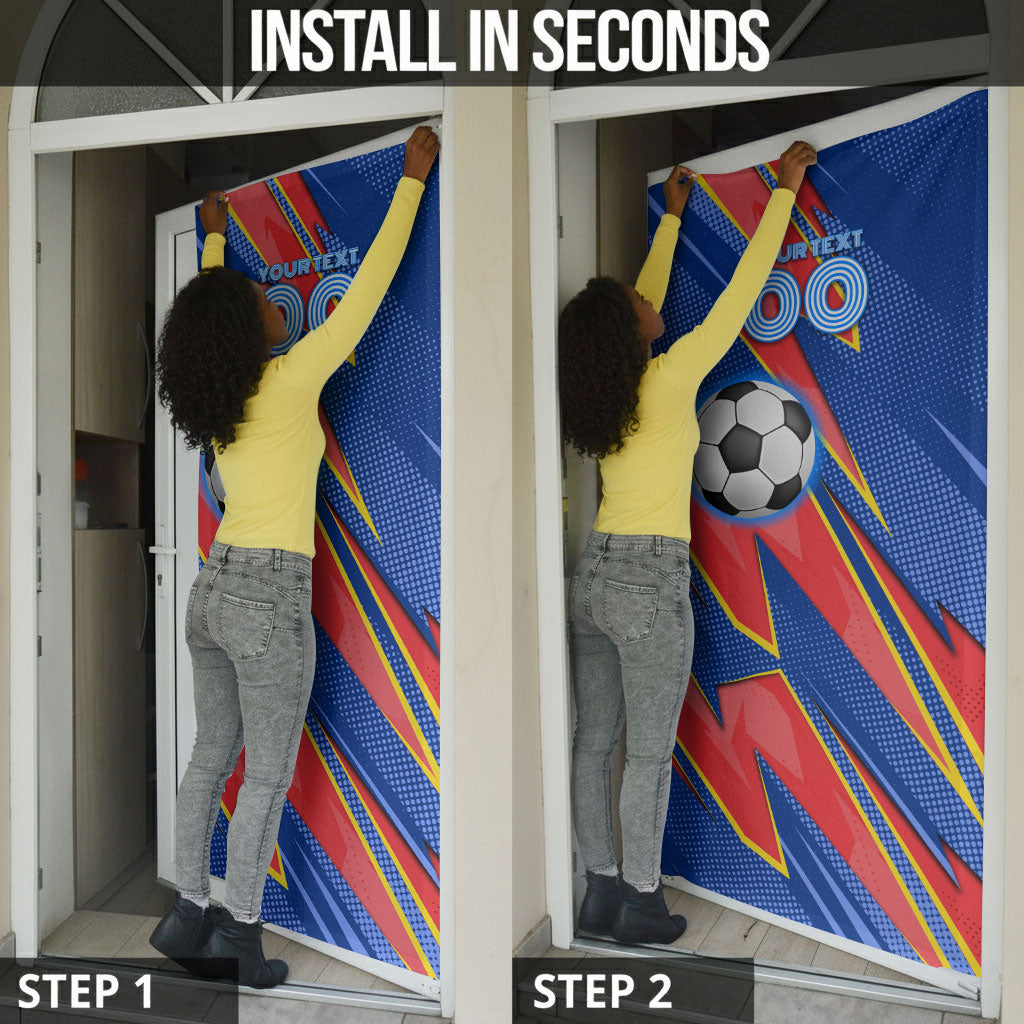 Personalized DR Congo Football Leopard GOAL Door Cover Congolese Football Champion - Dynamic Halftone Soccer Style