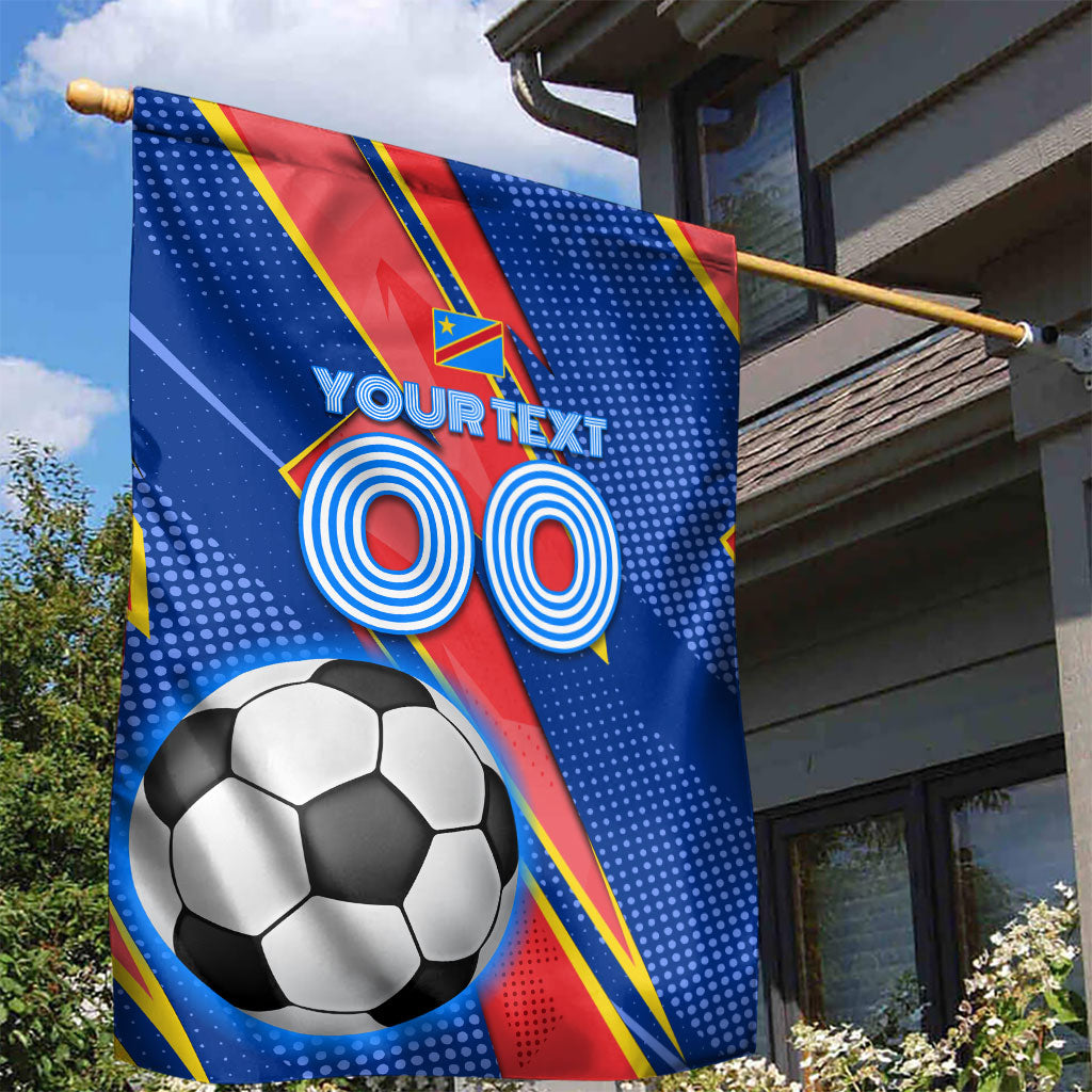 Personalized DR Congo Football Leopard GOAL Garden Flag Congolese Football Champion - Dynamic Halftone Soccer Style