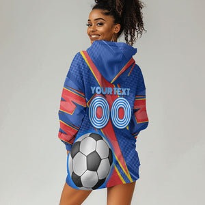 Personalized DR Congo Football Leopard GOAL Hoodie Dress Congolese Football Champion - Dynamic Halftone Soccer Style