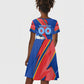 Personalized DR Congo Football Leopard GOAL Kid Short Sleeve Dress Congolese Football Champion - Dynamic Halftone Soccer Style