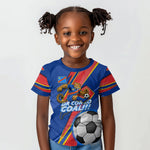 Personalized DR Congo Football Leopard GOAL Kid T shirt Congolese Football Champion - Dynamic Halftone Soccer Style