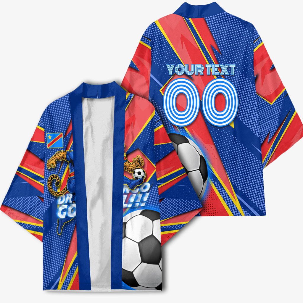 Personalized DR Congo Football Leopard GOAL Kimono Congolese Football Champion - Dynamic Halftone Soccer Style