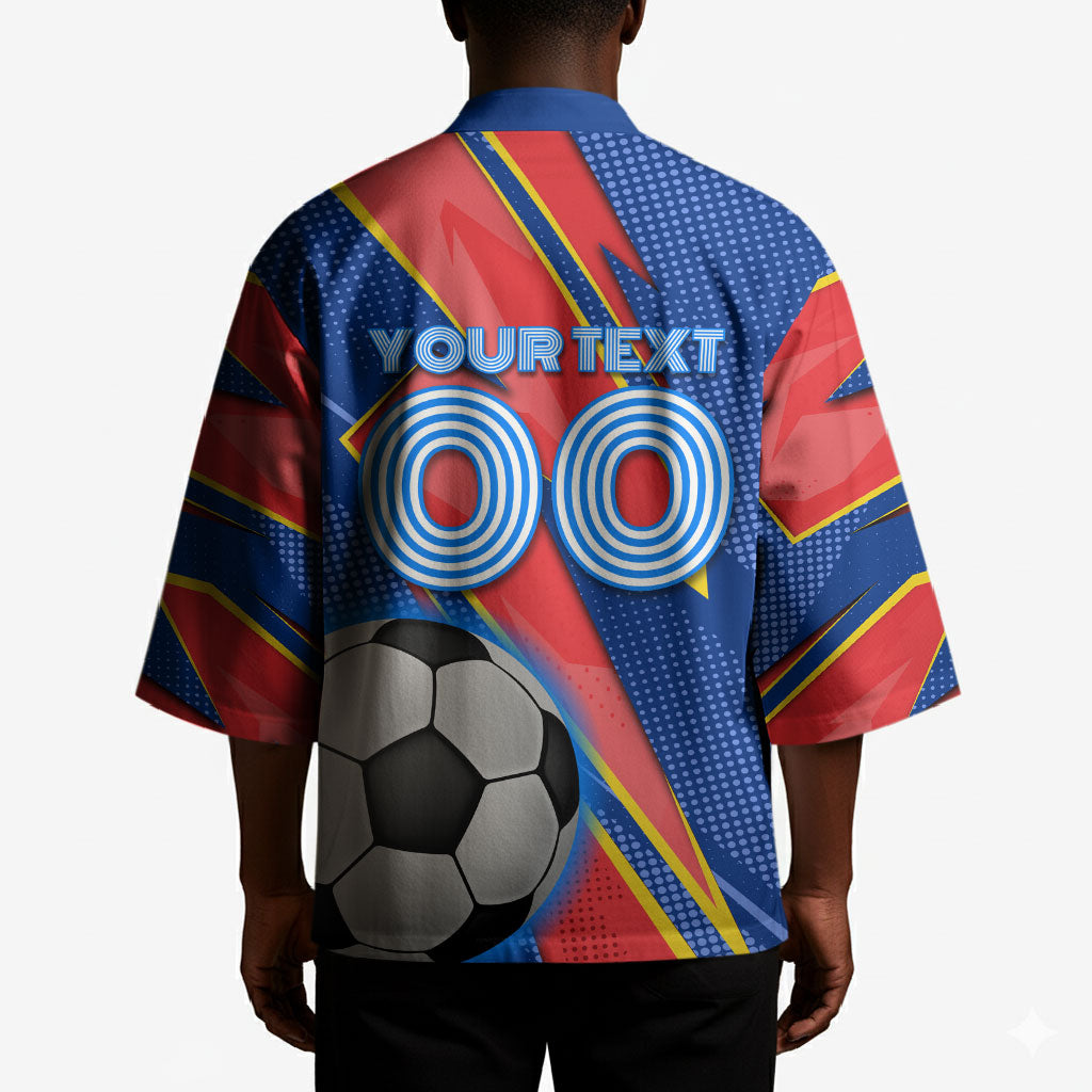 Personalized DR Congo Football Leopard GOAL Kimono Congolese Football Champion - Dynamic Halftone Soccer Style