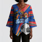 Personalized DR Congo Football Leopard GOAL Kimono Sleeve Blouse Congolese Football Champion - Dynamic Halftone Soccer Style