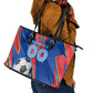 Personalized DR Congo Football Leopard GOAL Leather Tote Bag Congolese Football Champion - Dynamic Halftone Soccer Style