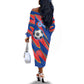 Personalized DR Congo Football Leopard GOAL Off The Shoulder Long Sleeve Dress Congolese Football Champion - Dynamic Halftone Soccer Style