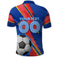 Personalized DR Congo Football Leopard GOAL Polo Shirt Congolese Football Champion - Dynamic Halftone Soccer Style