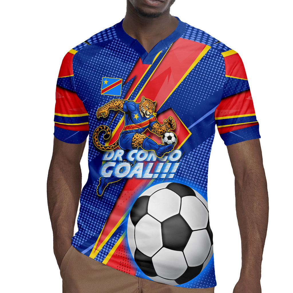 Personalized DR Congo Football Leopard GOAL Rugby Jersey Congolese Football Champion - Dynamic Halftone Soccer Style