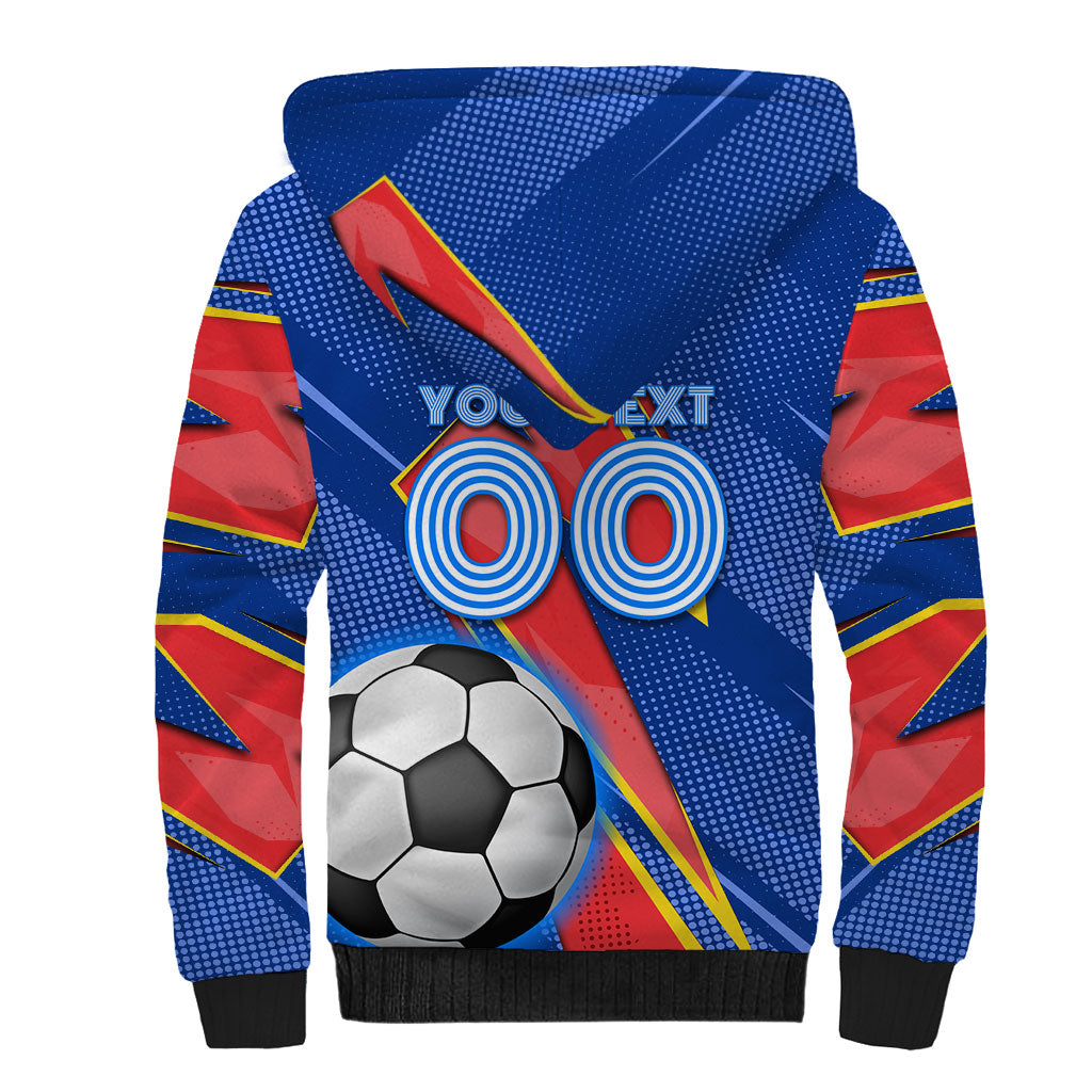 Personalized DR Congo Football Leopard GOAL Sherpa Hoodie Congolese Football Champion - Dynamic Halftone Soccer Style
