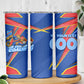 Personalized DR Congo Football Leopard GOAL Skinny Tumbler Congolese Football Champion - Dynamic Halftone Soccer Style