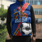 Personalized DR Congo Football Leopard GOAL Sleeveless Puffer Jacket Congolese Football Champion - Dynamic Halftone Soccer Style