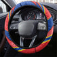 DR Congo Football Leopard GOAL Steering Wheel Cover Congolese Football Champion - Dynamic Halftone Soccer Style