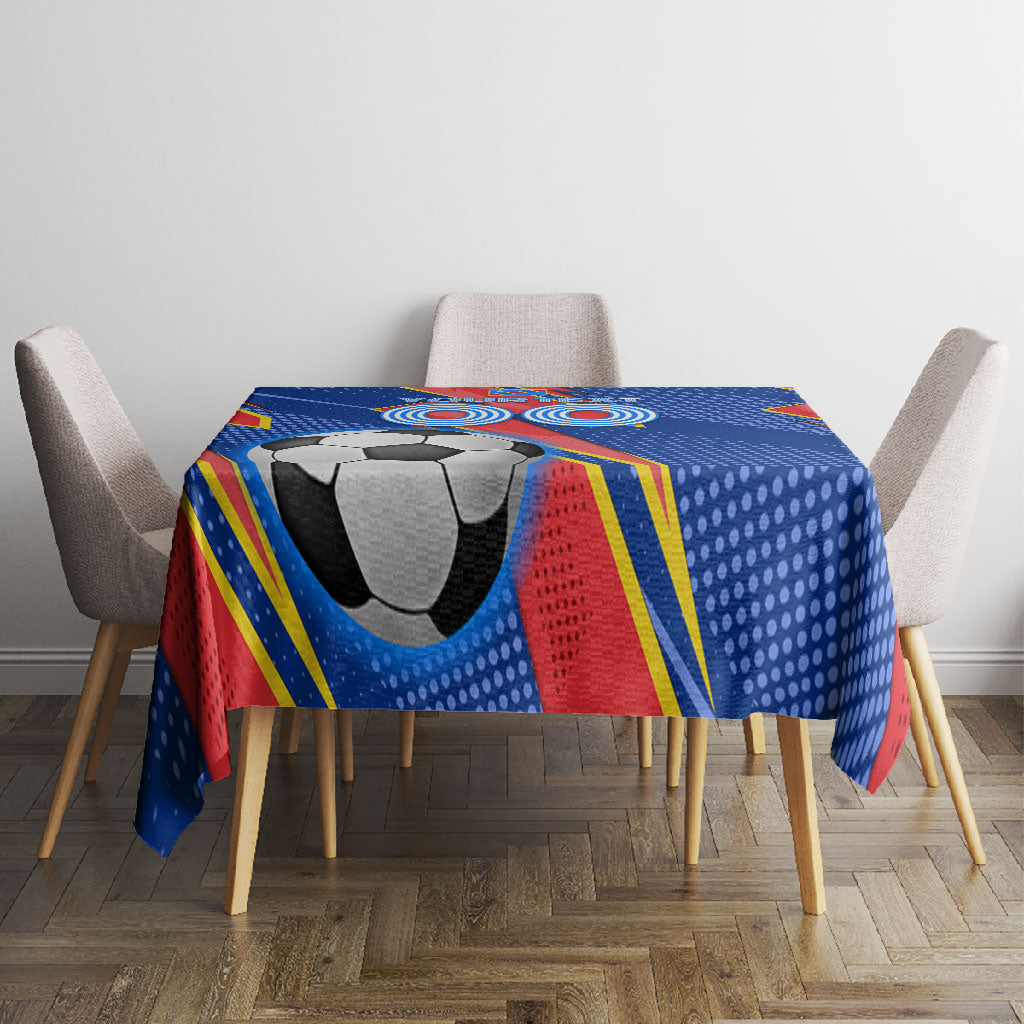Personalized DR Congo Football Leopard GOAL Tablecloth Congolese Football Champion - Dynamic Halftone Soccer Style