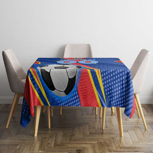 Personalized DR Congo Football Leopard GOAL Tablecloth Congolese Football Champion - Dynamic Halftone Soccer Style