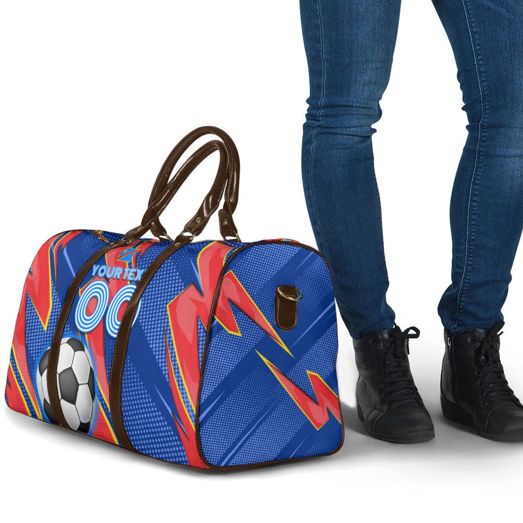Personalized DR Congo Football Leopard GOAL Travel Bag Congolese Football Champion - Dynamic Halftone Soccer Style