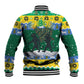 Gabon Christmas Baseball Jacket Black Panthers Carrying Tree and Snowflake - African Pride