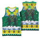 Gabon Christmas Basketball Jersey Black Panthers Carrying Tree and Snowflake - African Pride