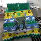 Gabon Christmas Bedding Set Black Panthers Carrying Tree and Snowflake - African Pride