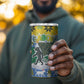 Gabon Christmas 4 in 1 Can Cooler Tumbler Black Panthers Carrying Tree and Snowflake - African Pride