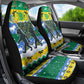 Gabon Christmas Car Seat Cover Black Panthers Carrying Tree and Snowflake - African Pride