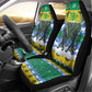 Gabon Christmas Car Seat Cover Black Panthers Carrying Tree and Snowflake - African Pride