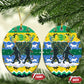 Gabon Christmas Ceramic Ornament Black Panthers Carrying Tree and Snowflake - African Pride
