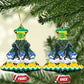 Gabon Christmas Ceramic Ornament Black Panthers Carrying Tree and Snowflake - African Pride