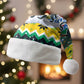 Gabon Christmas Santa Hat Black Panthers Carrying Tree and Snowflake - African Pride