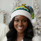 Gabon Christmas Santa Hat Black Panthers Carrying Tree and Snowflake - African Pride