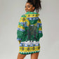 Gabon Christmas Hoodie Dress Black Panthers Carrying Tree and Snowflake - African Pride