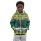 Gabon Christmas Kid Hoodie Black Panthers Carrying Tree and Snowflake - African Pride