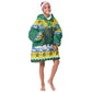 Gabon Christmas Kid Wearable Blanket Hoodie Black Panthers Carrying Tree and Snowflake - African Pride
