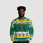Gabon Christmas Ugly Christmas Sweater Black Panthers Carrying Tree and Snowflake - African Pride