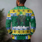 Gabon Christmas Ugly Christmas Sweater Black Panthers Carrying Tree and Snowflake - African Pride
