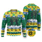 Gabon Christmas Ugly Christmas Sweater Black Panthers Carrying Tree and Snowflake - African Pride