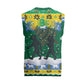 Gabon Christmas Knitted V-Neck Vest Black Panthers Carrying Tree and Snowflake - African Pride