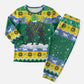 Gabon Christmas Pajama Set Black Panthers Carrying Tree and Snowflake - African Pride